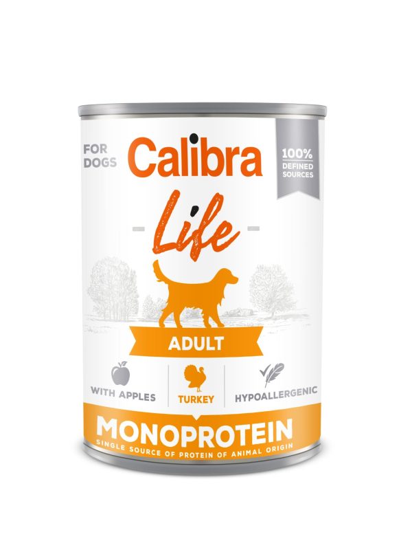 Calibra Dog Life can Adult Turkey with apples 400gr