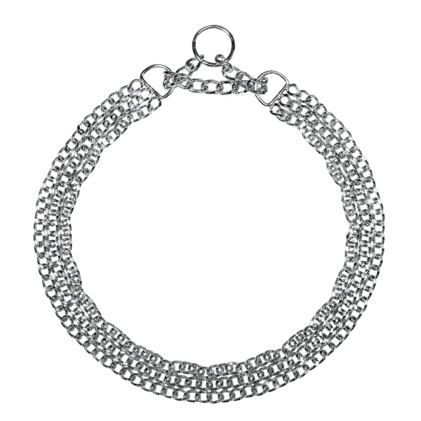 Sprenger hálsól, þreföld, flatir hlekkir. krómað stál, 2.0 mm