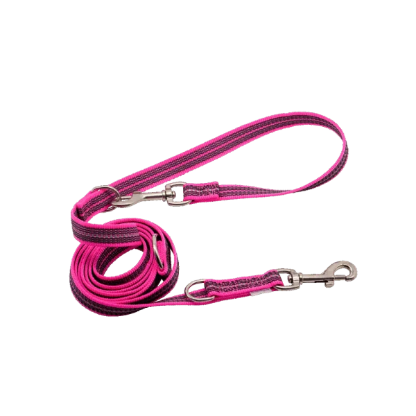 Rubberized leash, 2.5 m 3- fallt stillanleg