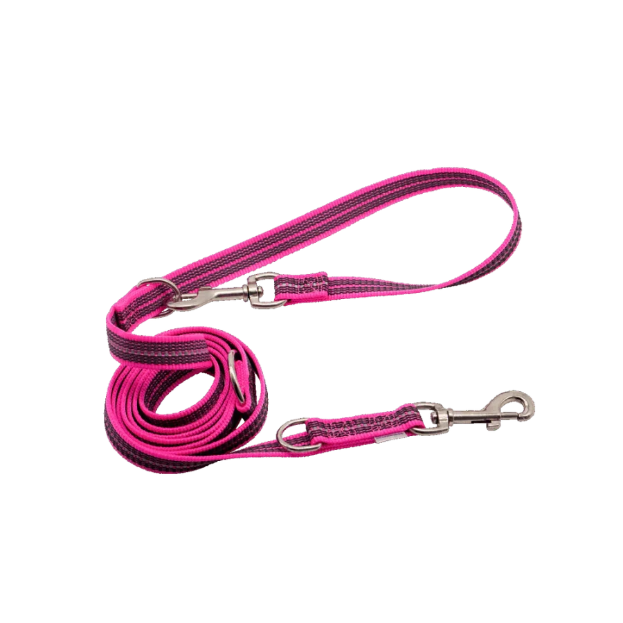 Rubberized leash, 2.5 m 3- fallt stillanleg