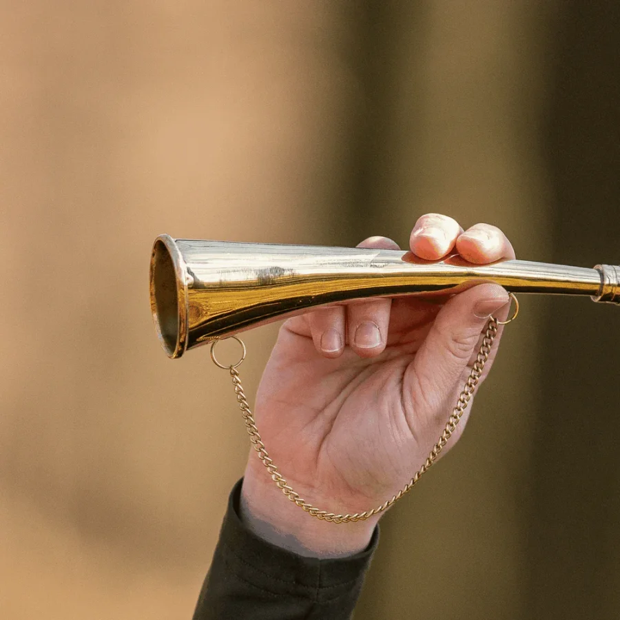Horn - brass polished 27 cm - Image 2