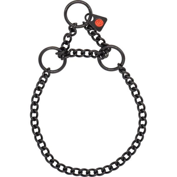 Sprenger hálsól, faltir hlekkir – Riðfrítt stál svört, 2.0 mm