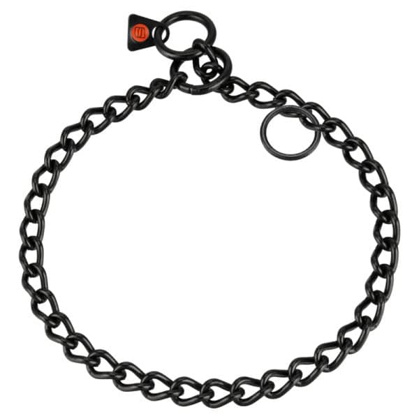 Sprenger hálsól, faltir hlekkir - Riðfrítt stál svört, 3.0 mm