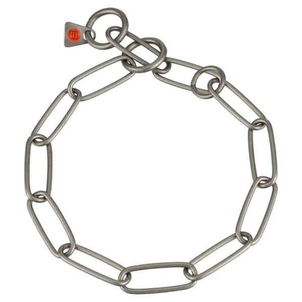 Sprenger hálsól, langir hlekkir - riðfrítt stál Mött - 3.0 mm