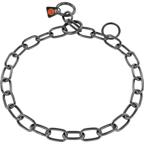 Sprenger hálsól, miðlungs hlekkir - riðfrítt stál svört - 3.0 mm